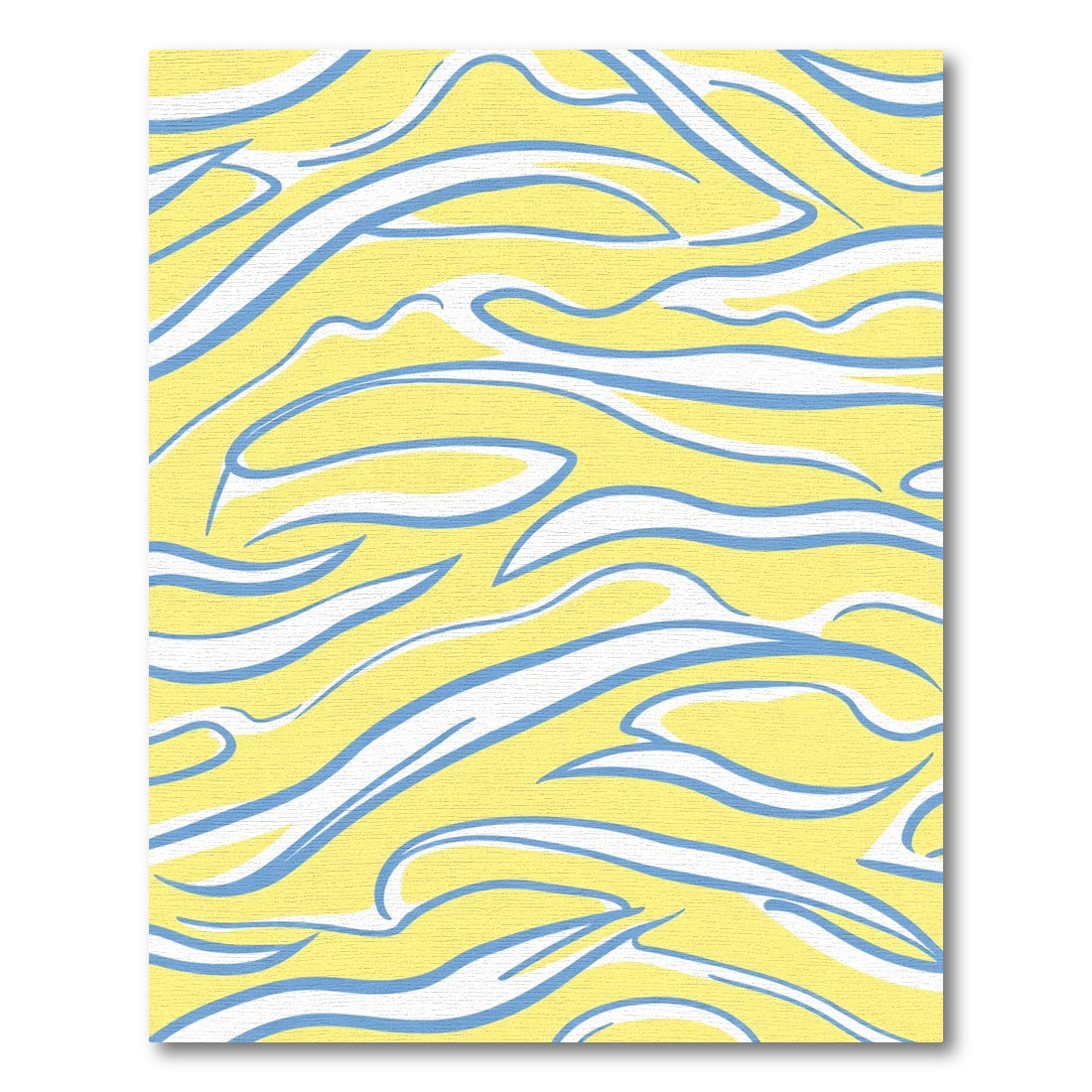 Yellow Blue White Swirl Abstract Rug