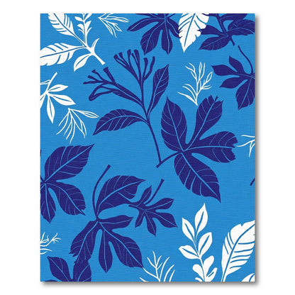 Contrast Blue Leafy Branch Meadow Rug