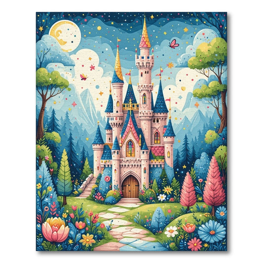 Whimsical Starry Castle Forest Rug