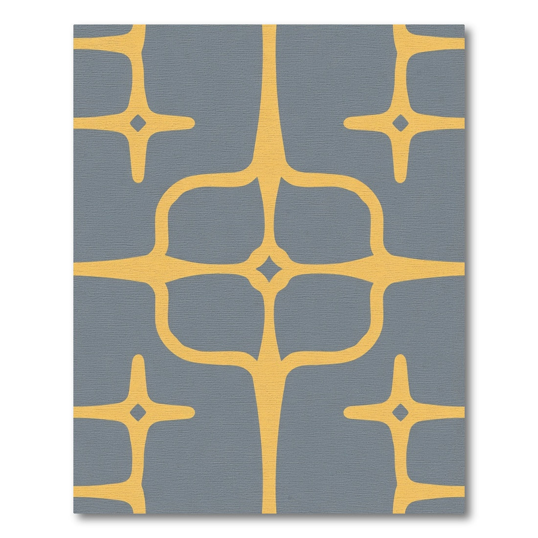 Golden Starburst Mid Century Modern Rug