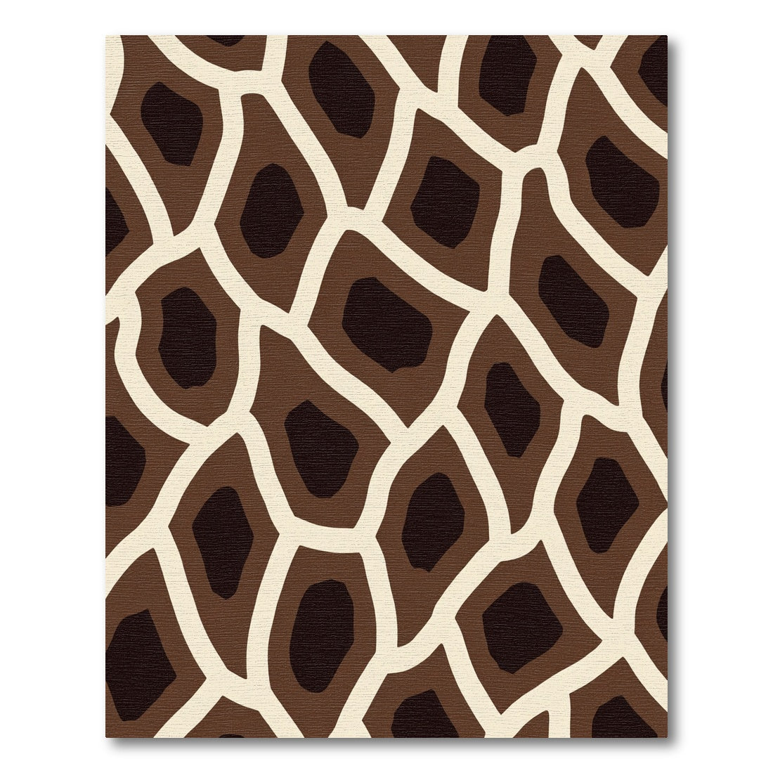 Brown Beige Giraffe Spot Geometric Rug