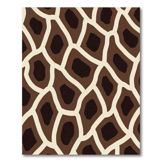 Brown Beige Giraffe Spot Geometric Rug