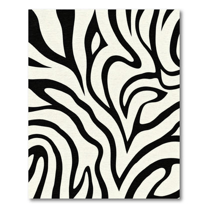 Black White Zebra Stripe Rug