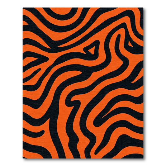 Bold Orange Black Animal Strips Rug
