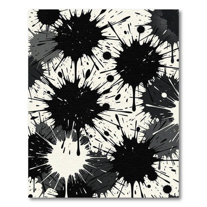 Bold Black Splatter Abstract Rug