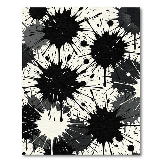 Bold Black Splatter Abstract Rug