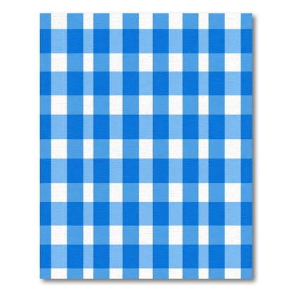 Vibrant Royal Blue White Lattice Rug