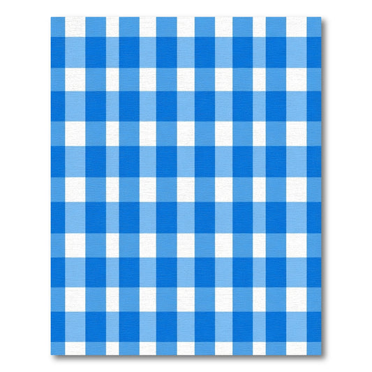 Vibrant Royal Blue White Lattice Rug