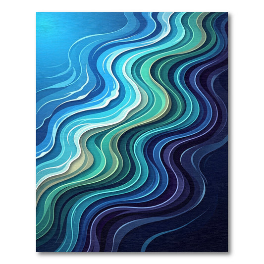 Deep Ocean Abstract Wave Flow Rug