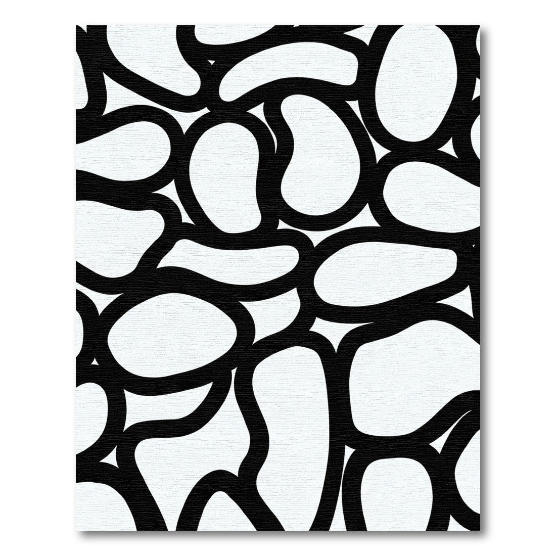 Bold Organic Shapes Black White Rug