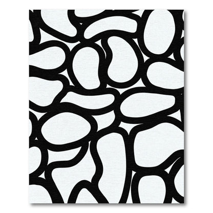 Bold Organic Shapes Black White Rug
