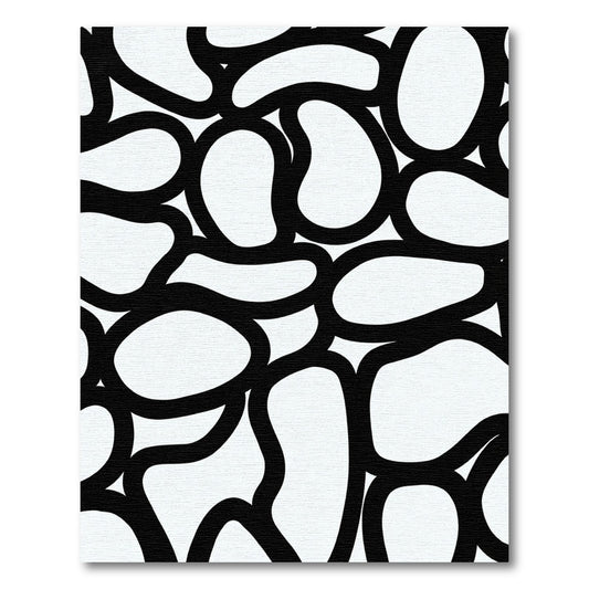 Bold Organic Shapes Black White Rug
