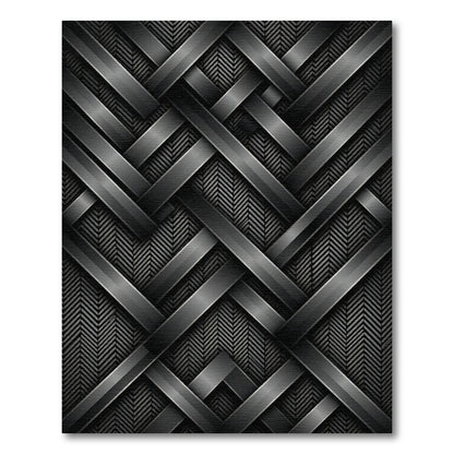 Modern Gray Interwoven Herringbone Rug