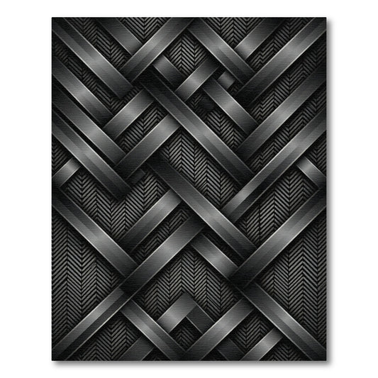 Modern Gray Interwoven Herringbone Rug