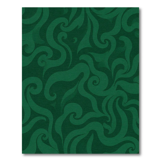 Deep Forest Swirl Organic Flow Rug