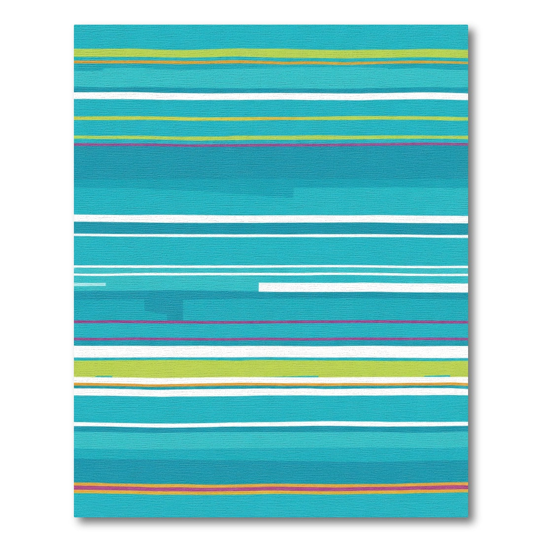 Modern Teal Stripe Accent Rug
