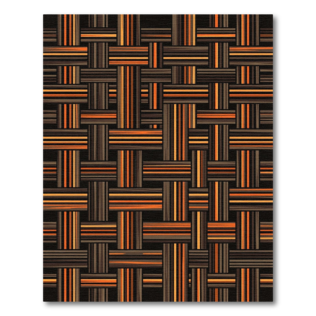 Woven Orange Brown Stripe Texture Rug