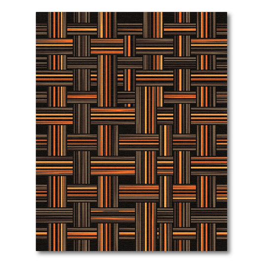 Woven Orange Brown Stripe Texture Rug