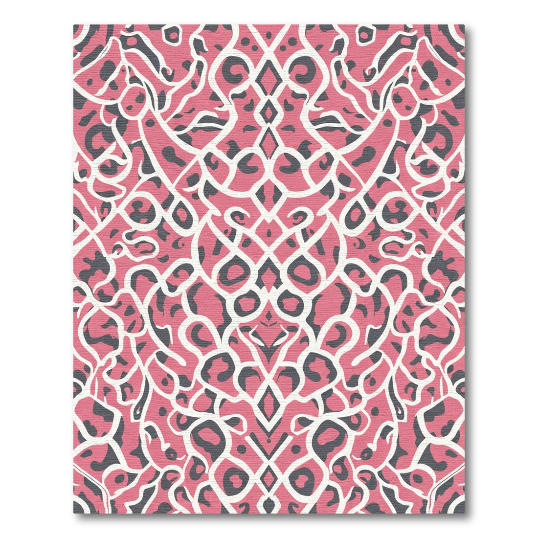 Coral Animal Print Lace Overlay Rug