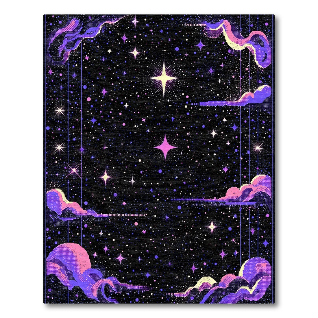 Cosmic Purple Stars Clouds Rug
