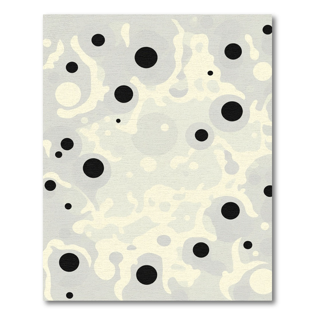 Abstract Black Dot Organic Forms Rug
