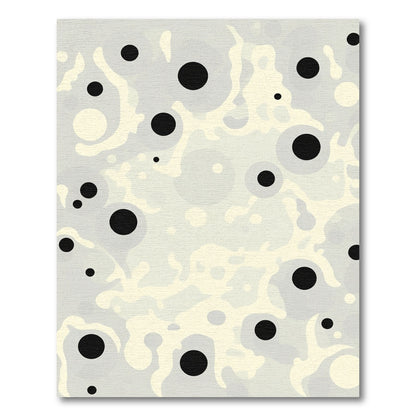 Abstract Black Dot Organic Forms Rug