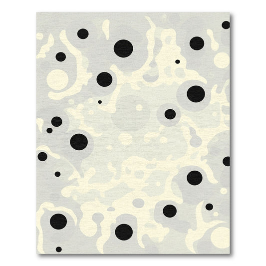 Abstract Black Dot Organic Forms Rug