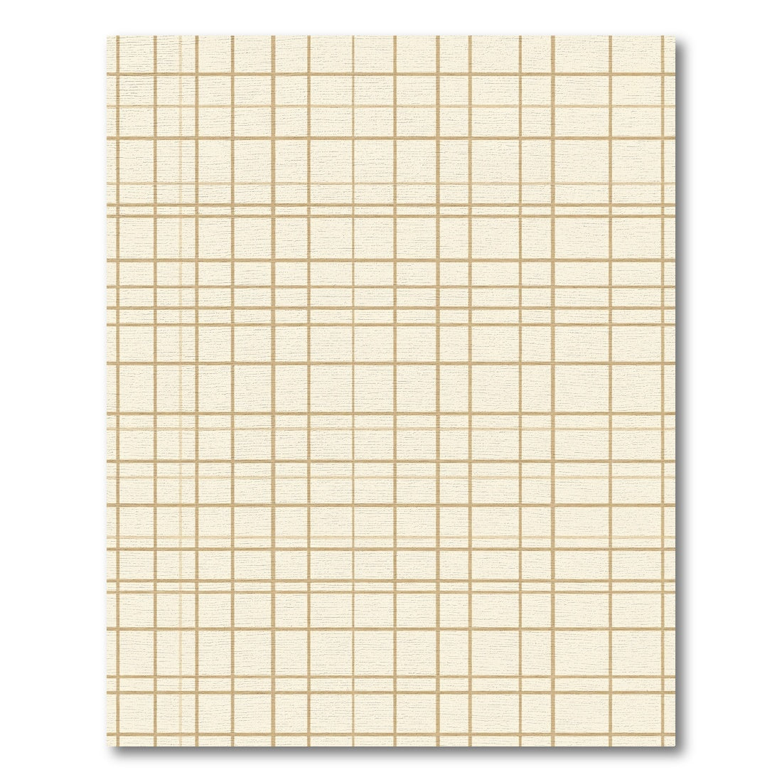 Crisp White Gold Gridlines Rug