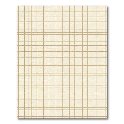 Crisp White Gold Gridlines Rug