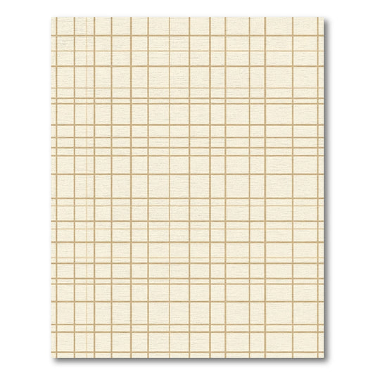 Crisp White Gold Gridlines Rug