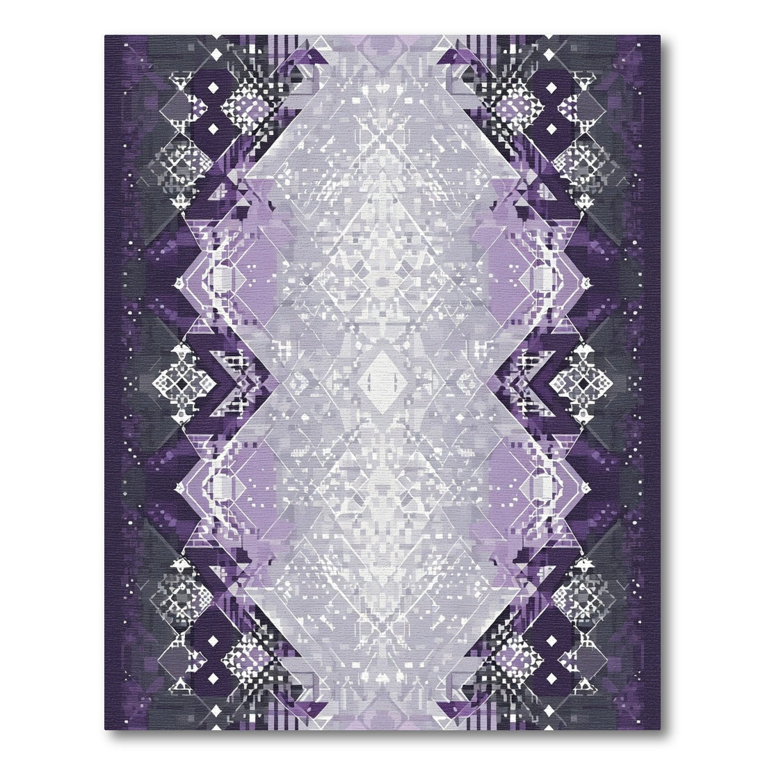 Digital Purple Geometric Crystal Rug