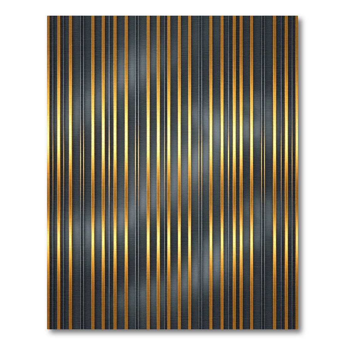 Dark Gray Gold Vertical Stripe Rug