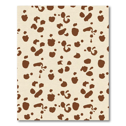 Brown Spots Cream Abstract Animal Print Rug