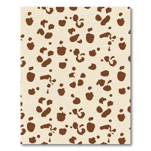 Brown Spots Cream Abstract Animal Print Rug
