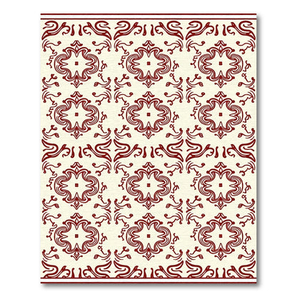 Crimson Floral Medallion Cream Rug