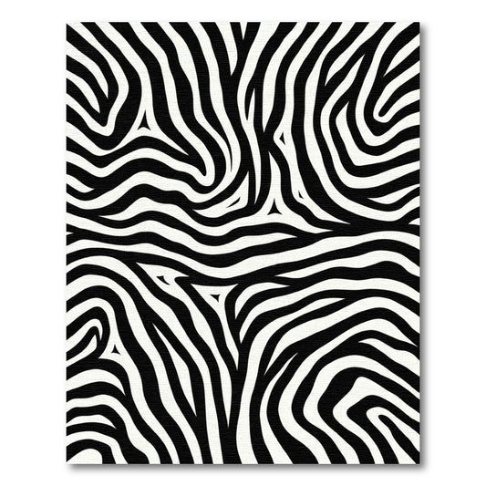 Striking Black White Organic Curves Rug