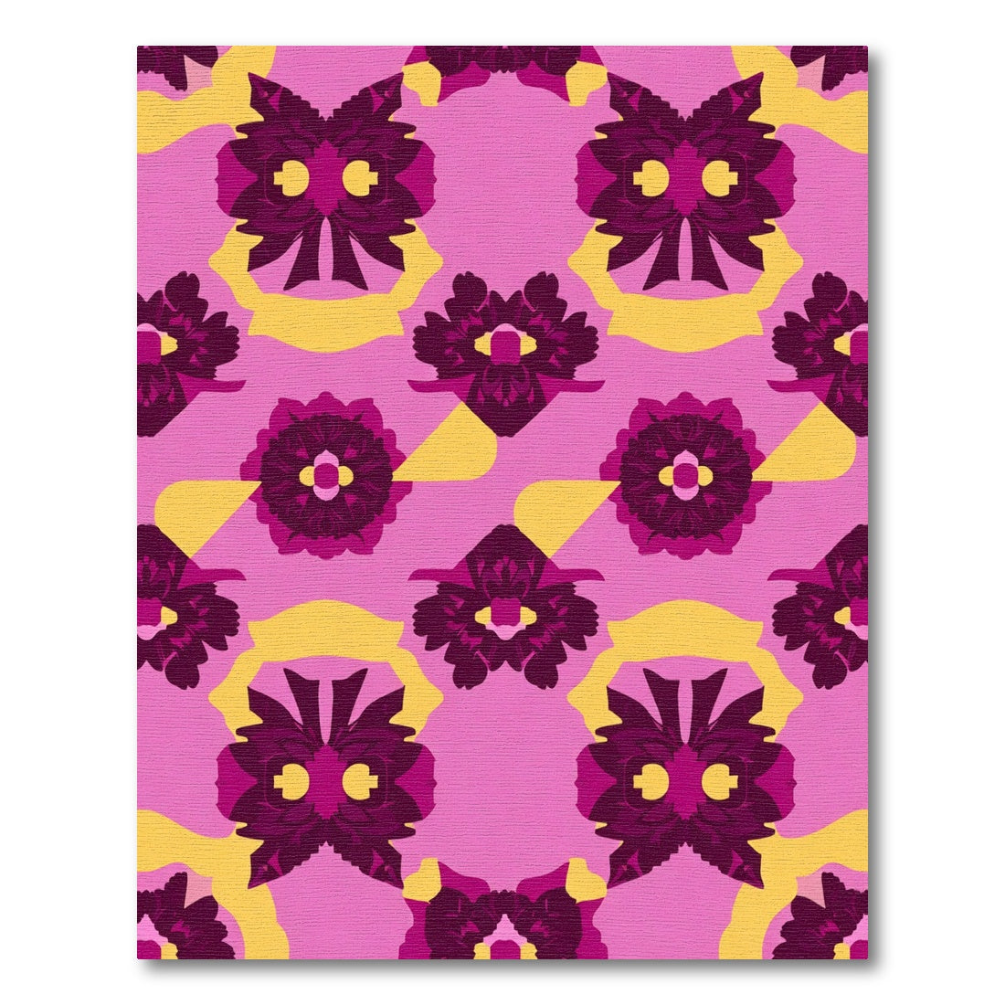 Pink Magenta Floral Ribbon Rug