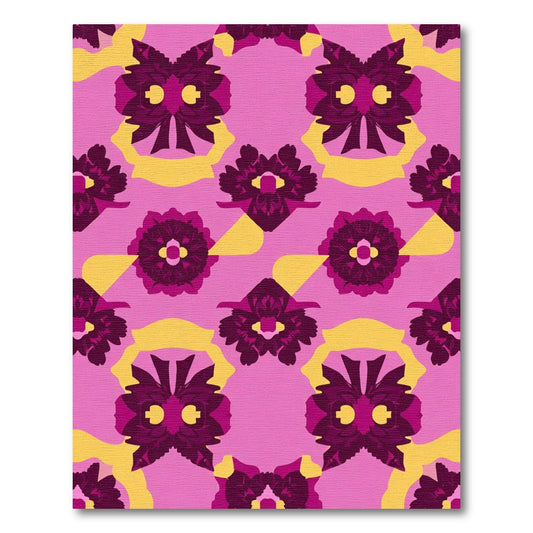 Pink Magenta Floral Ribbon Rug
