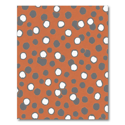 Orange White Gray Polka Dots Rug