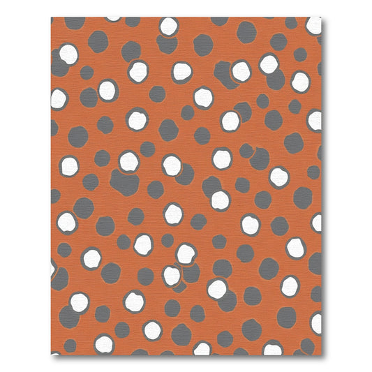 Orange White Gray Polka Dots Rug
