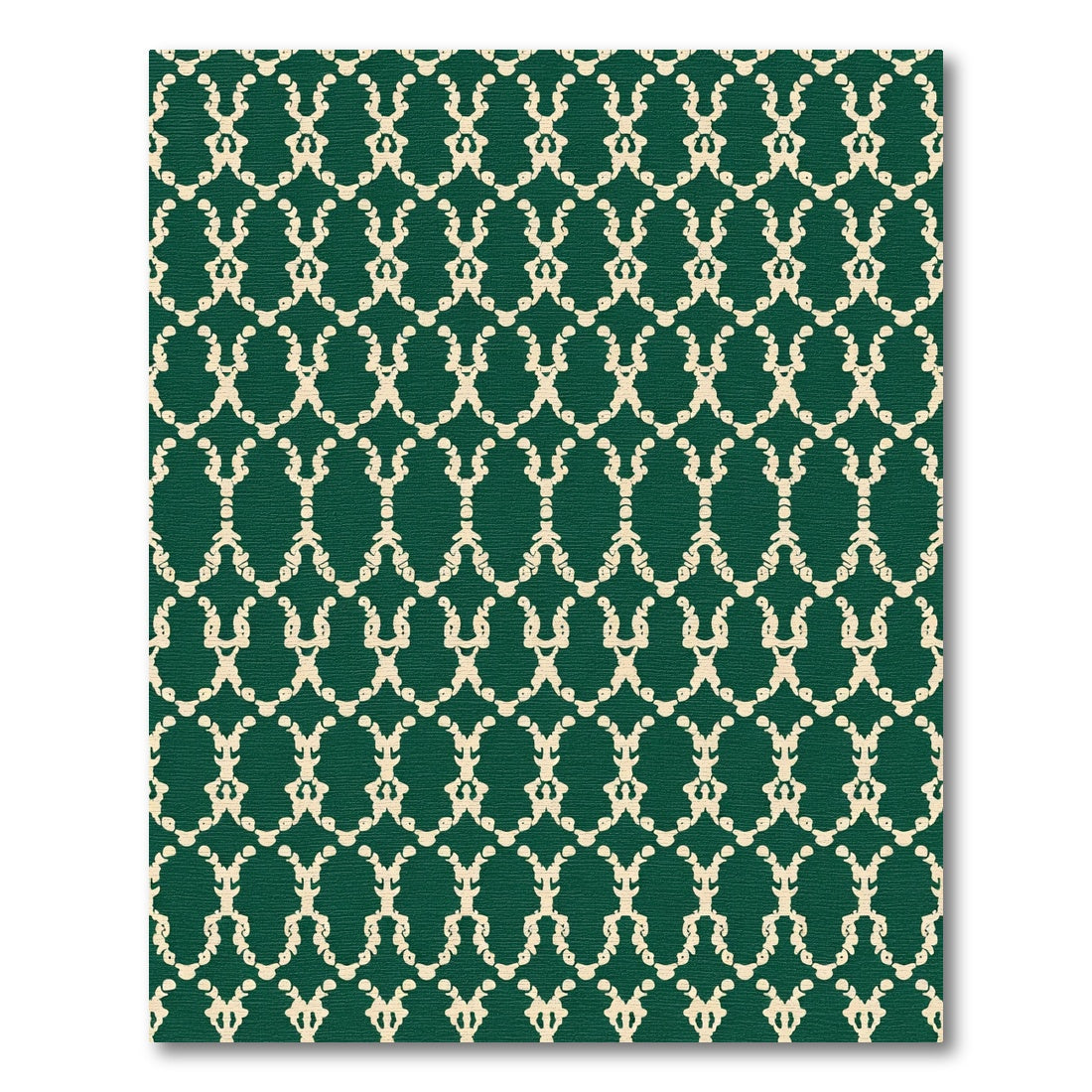 Emerald Beige Repeating Lattice Rug