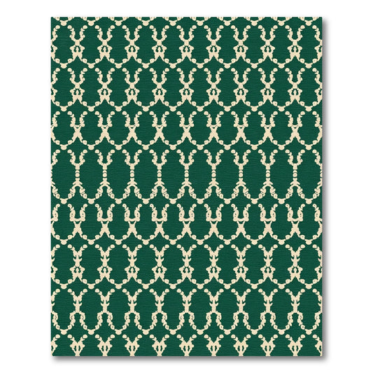 Emerald Beige Repeating Lattice Rug
