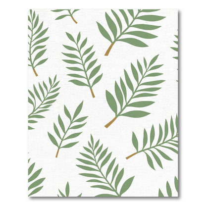 Green Leafy Branches Repeating Pattern Rug