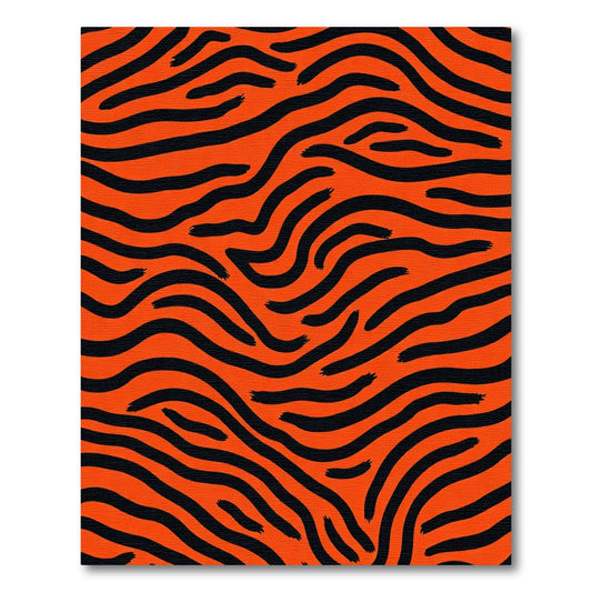 Bold Orange Black Animal Print Stripes Rug
