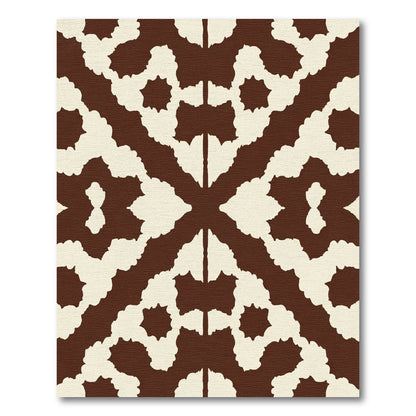 Chunky Brown Ivory Symmetry Rug