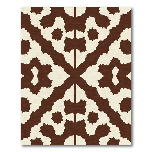 Chunky Brown Ivory Symmetry Rug