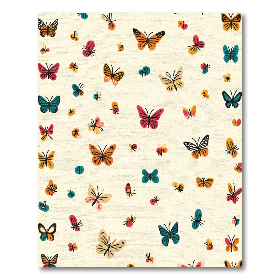 Whimsical Scattered Butterfly Garden Rug