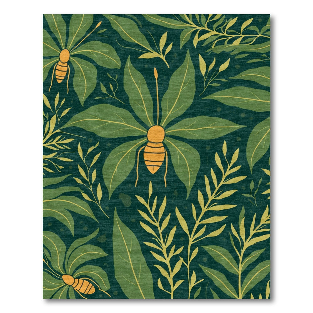 Emerald Green Tropical Insect Garden Rug