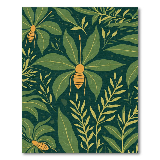 Emerald Green Tropical Insect Garden Rug