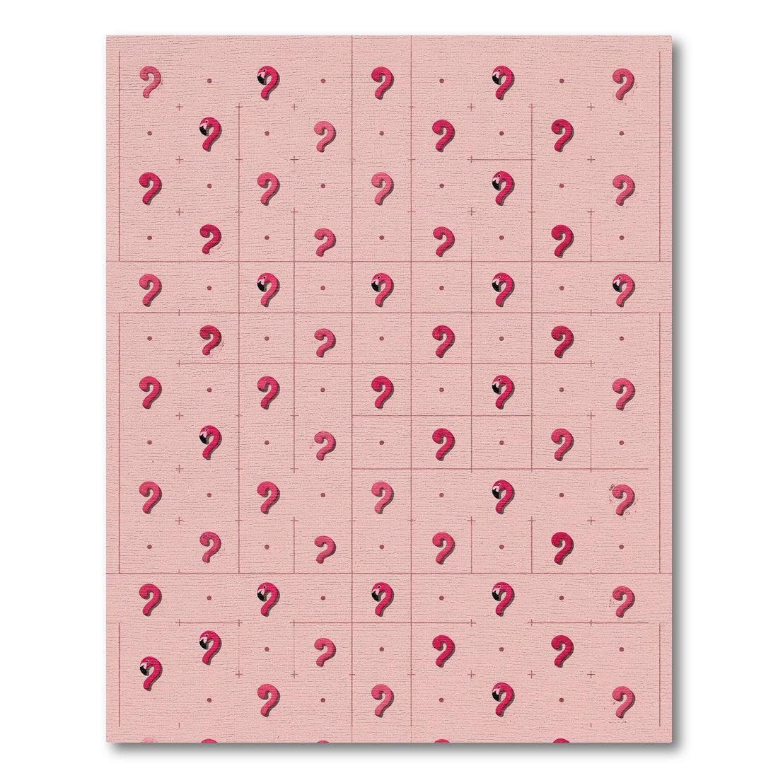 Pink Flamingo Grid Repeating Pattern Rug